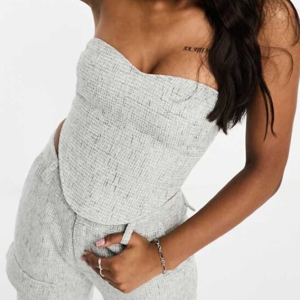 Simmi London Boucle Matching Corset Top & NWT Wide Leg Pants - Size 4
